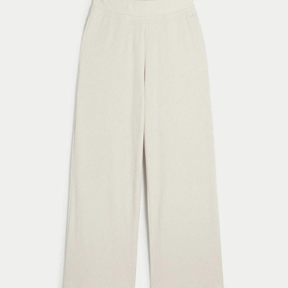Hollister Cozy Ribbed Wide Leg Sleep Pants Lounge Pant - Picture 7 of 7